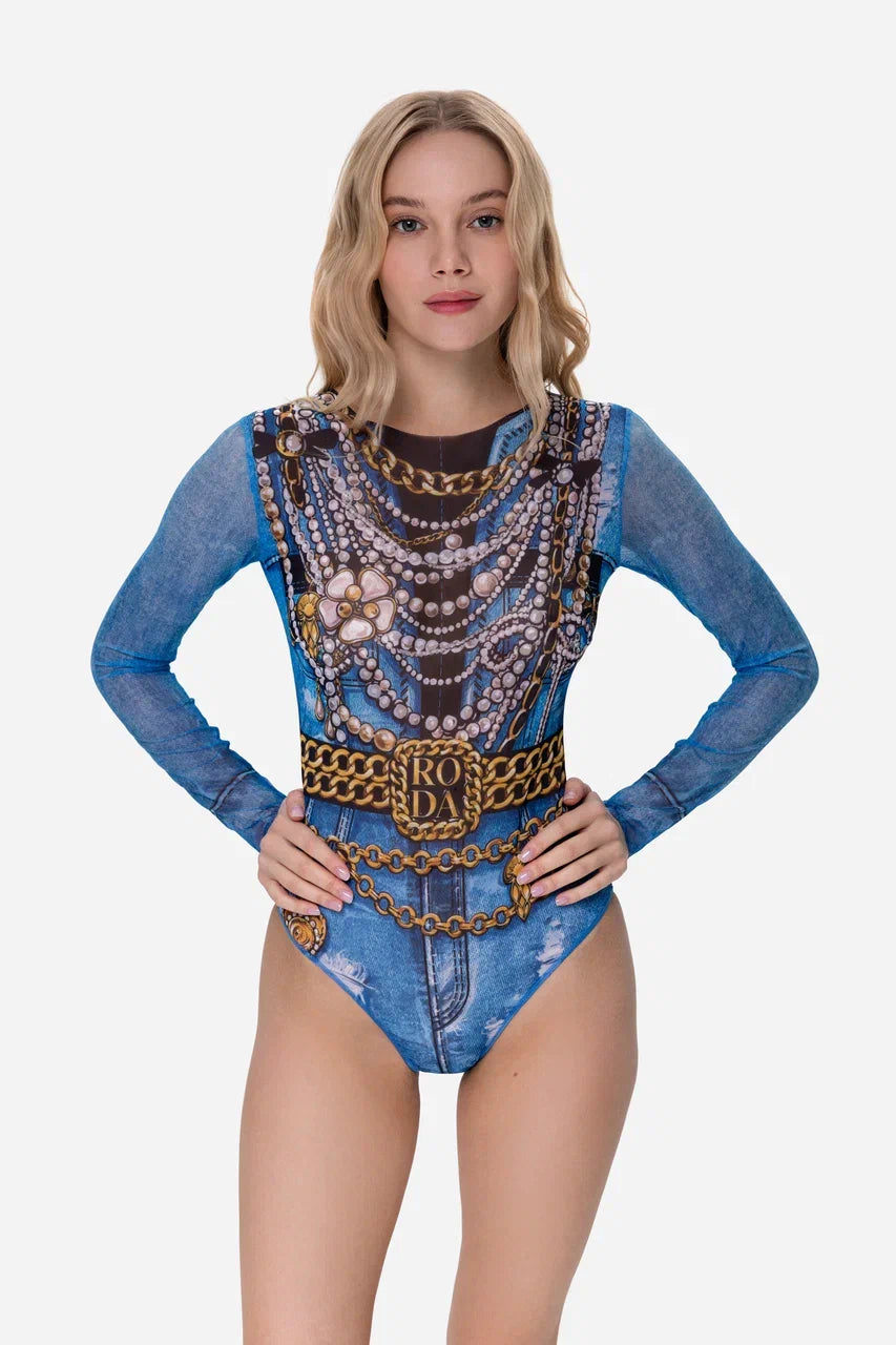 Jeans One-Piece Swimsuit