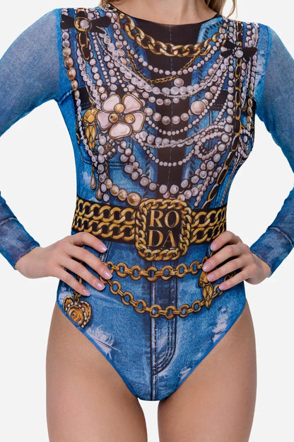 Jeans One-Piece Swimsuit
