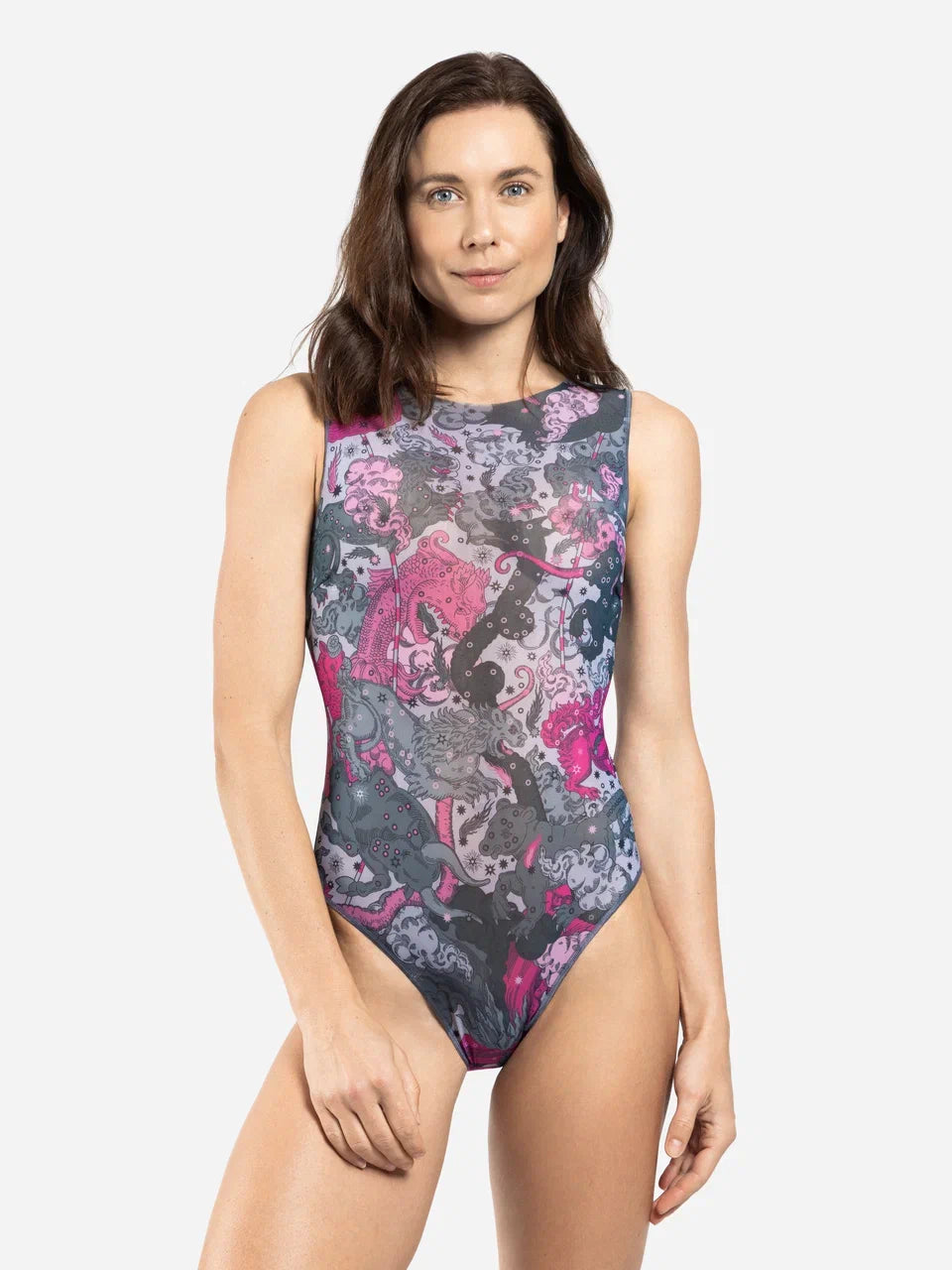 Moon Dust One-Piece Sleeveless Swimsuit