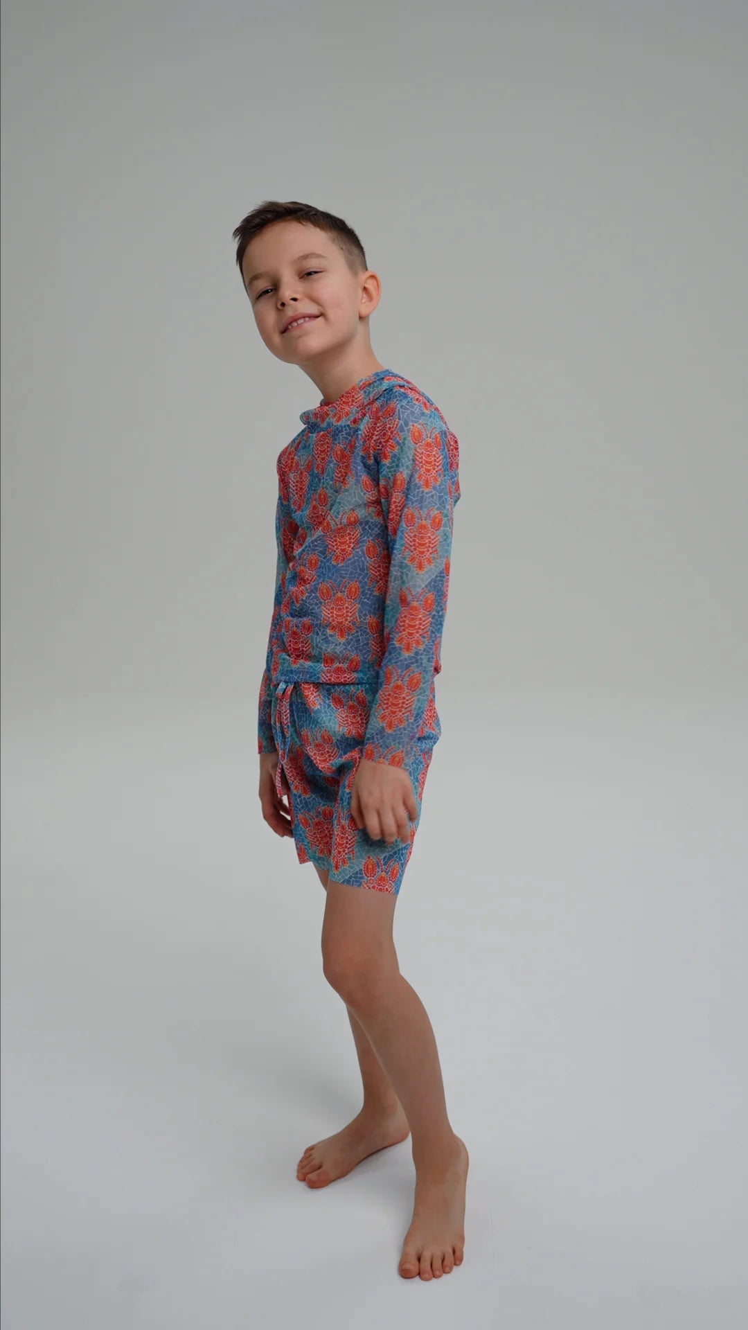 Lobster pattern Kids T-Shirt with Hood