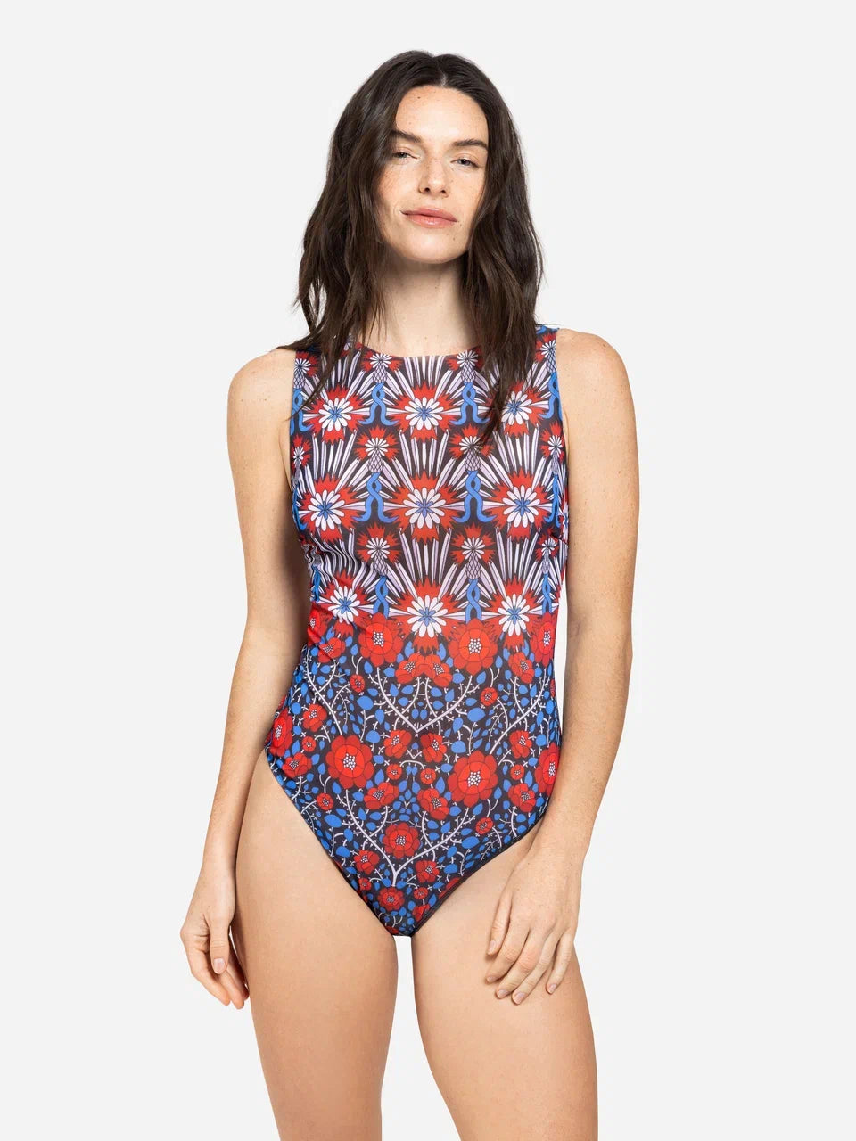 Medieval Rose One-Piece Sleeveless Swimsuit