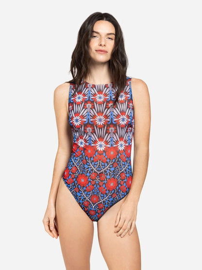 Medieval Rose One-Piece Sleeveless Swimsuit