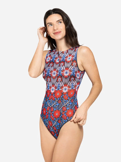Medieval Rose One-Piece Sleeveless Swimsuit