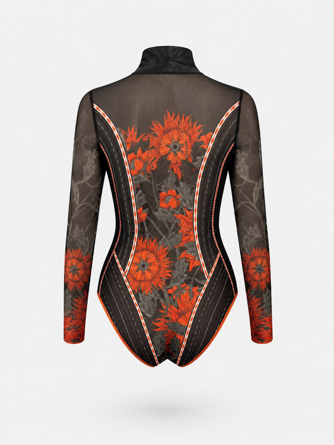 The Sun Orange One-Piece Swimsuit with Zipper