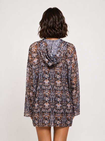 Medieval Brown T-Shirt Oversize with Hood