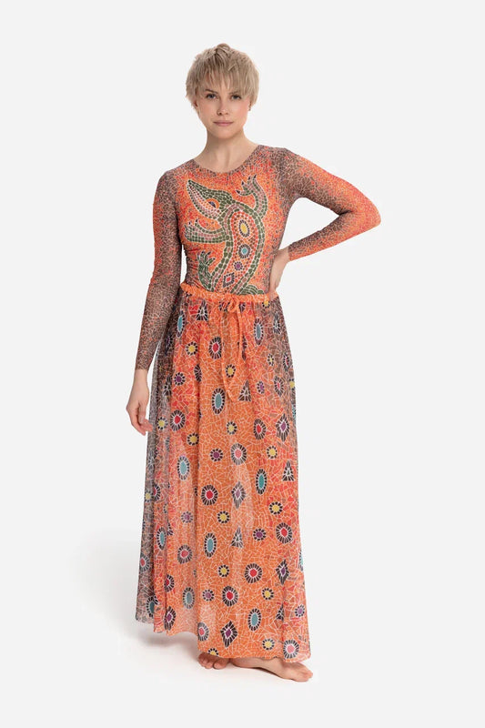 Crocodile Orange Beach Skirt