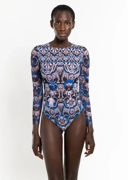 Medieval Blue One-Piece Swimsuit