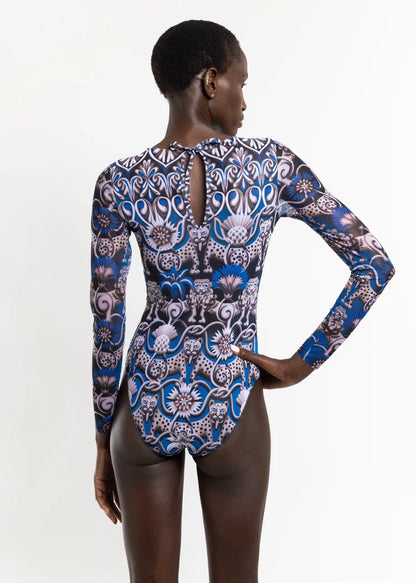 Medieval Blue One-Piece Swimsuit