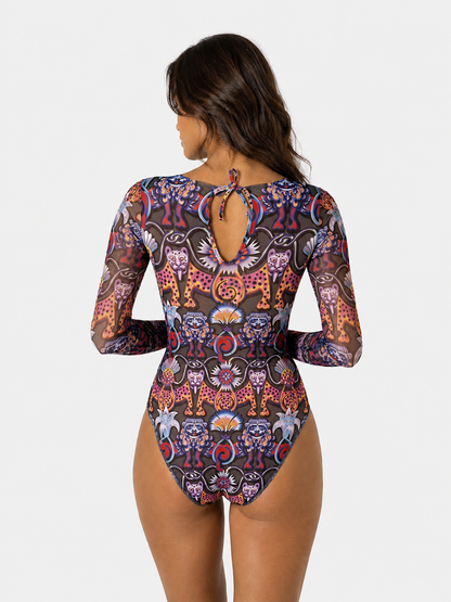 Medieval Gray One-Piece Swimsuit