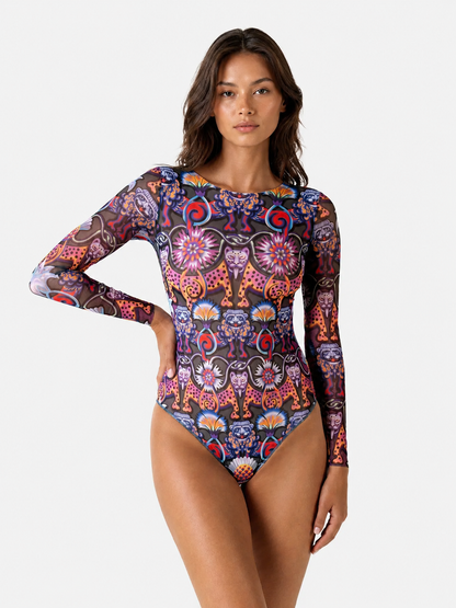 Medieval Gray One-Piece Swimsuit
