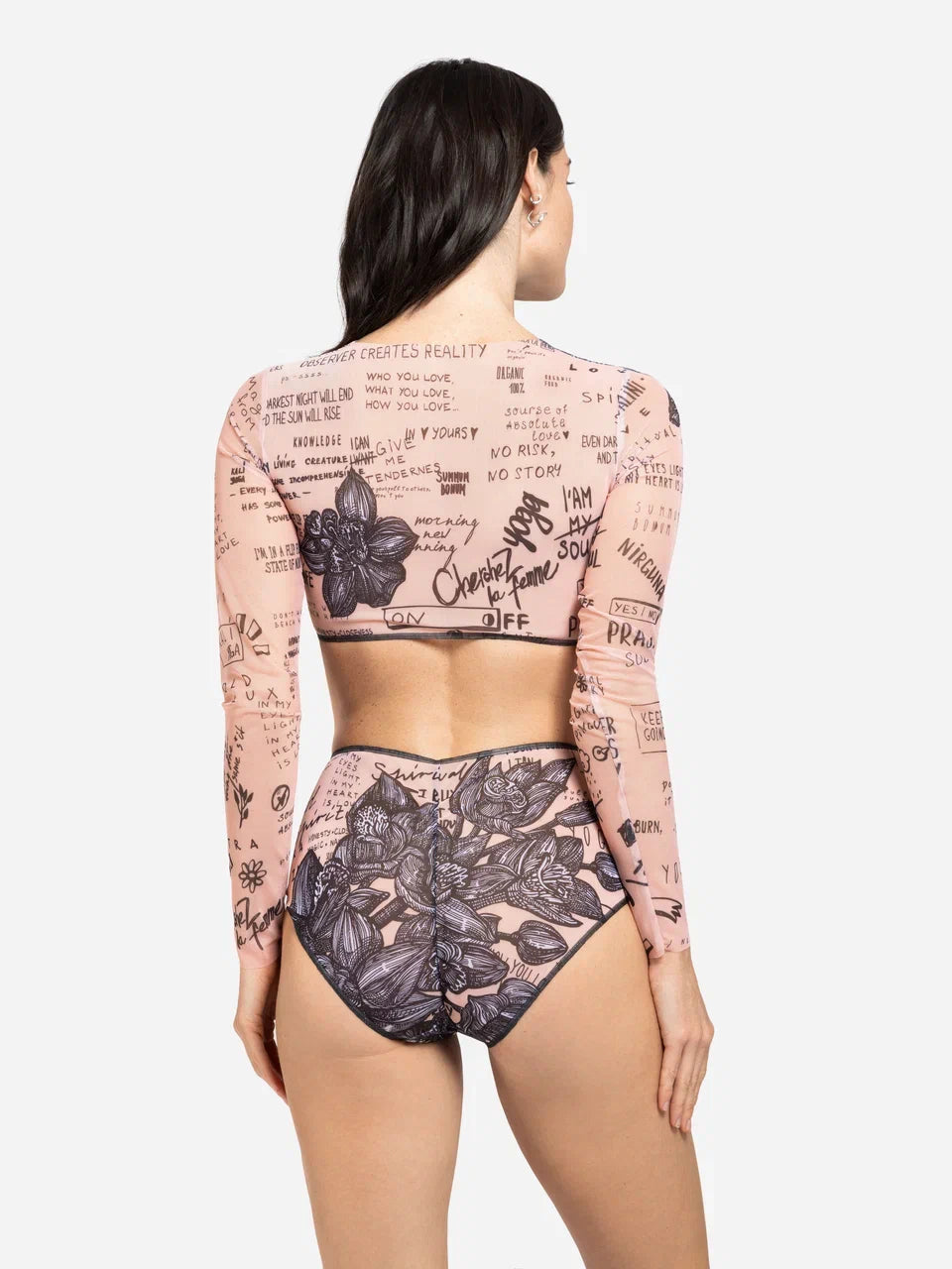 Nude Body-Art Top with Sleeves