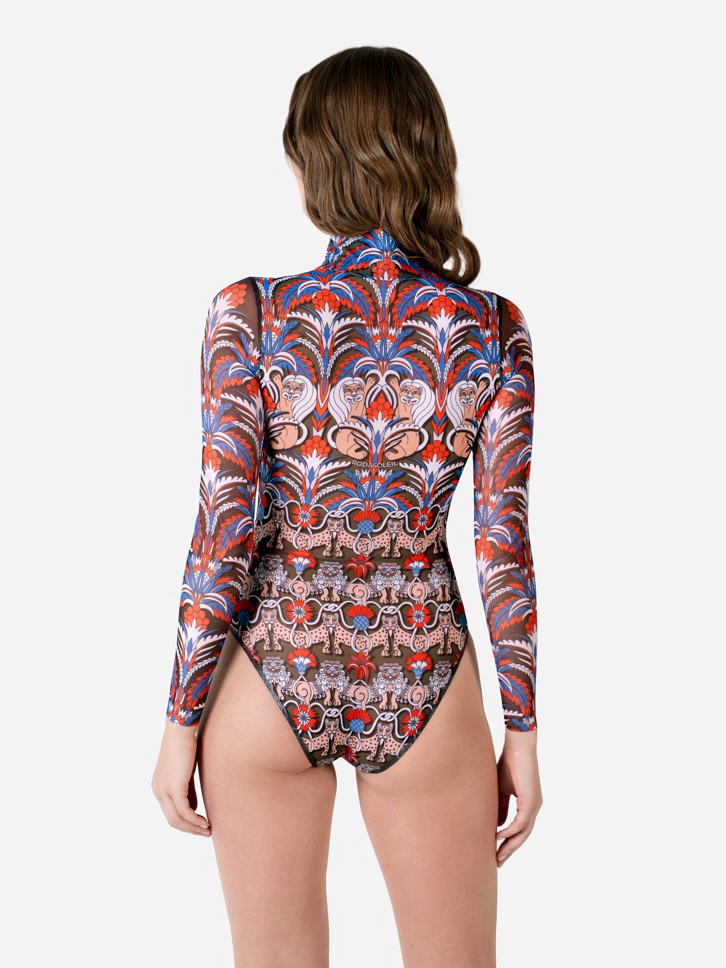 Medieval Green One-Piece Swimsuit with Zipper