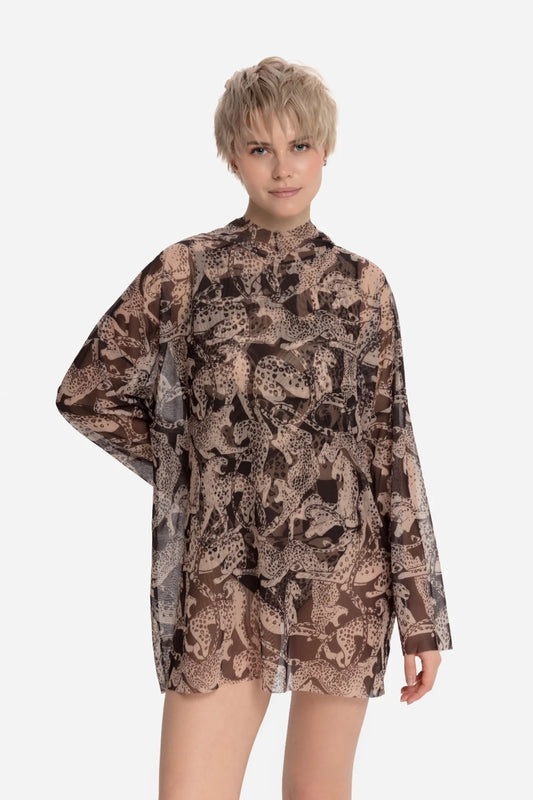 Wild Cat Smart T-Shirt Oversize with Hood
