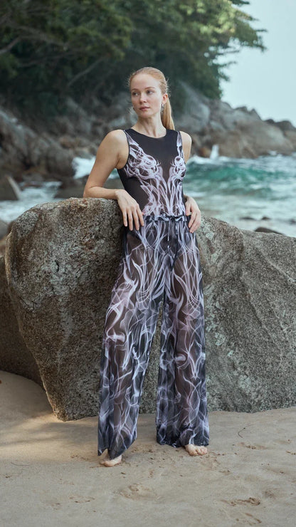 Grey Flame Beach Pants
