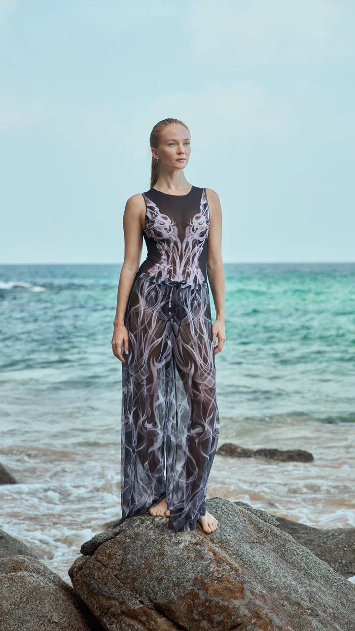 Grey Flame Beach Pants