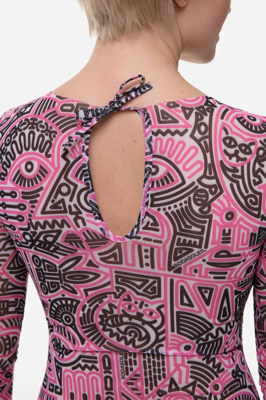 Doodling Fucsia One-Piece Swimsuit