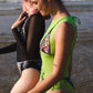 Tricks Green One-Piece Sleeveless Swimsuit