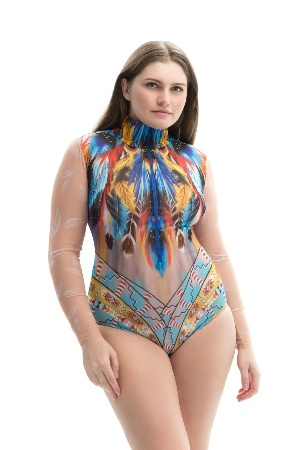Dreamcatcher One-Piece Swimsuit with Zipper