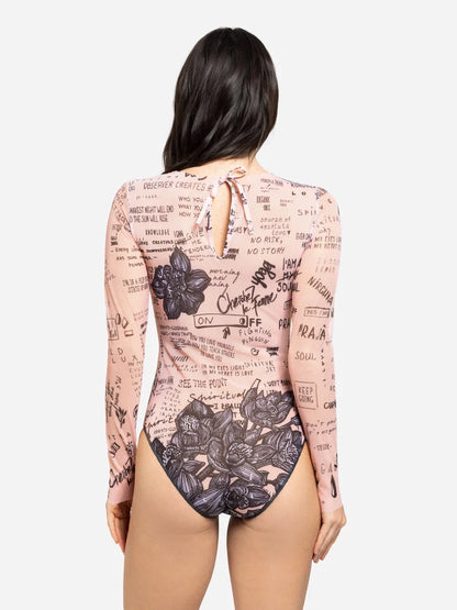 Nude-Body Art One-Piece Swimsuit