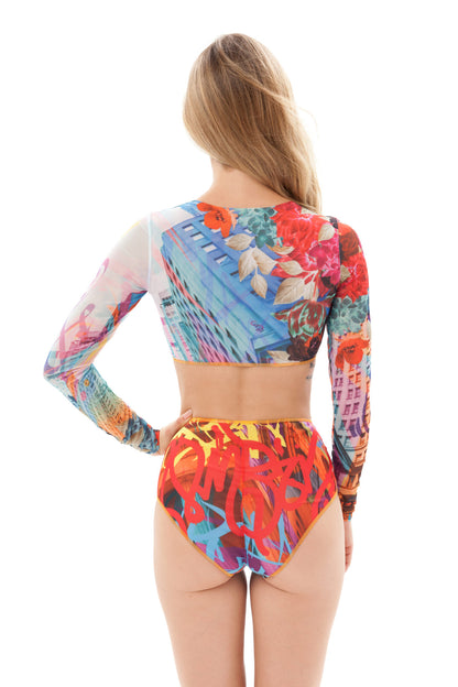 Graffiti High Waist Bikini