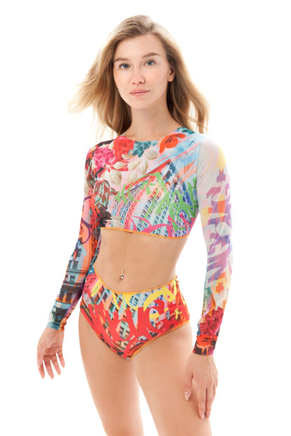 Graffiti High Waist Bikini