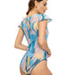 Jellyfish One-Piece Swimsuit with Cap Sleeves