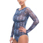 Snake Blue One-Piece Swimsuit